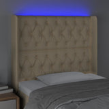 vidaXL Tête de lit à LED Crème 93x16x118/128 cm Tissu