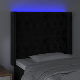 vidaXL Tête de lit à LED Noir 103x16x118/128 cm Velours