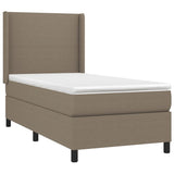 vidaXL Sommier à lattes de lit matelas et LED Taupe 80x200cm Tissu