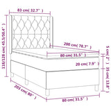 vidaXL Sommier à lattes de lit matelas et LED Taupe 80x200cm Tissu