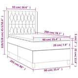 vidaXL Sommier à lattes de lit matelas et LED Crème 90x200 cm Tissu