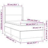 vidaXL Sommier à lattes de lit matelas LED Gris 90x190 cm Similicuir