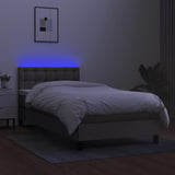 vidaXL Sommier à lattes de lit avec matelas LED Taupe 80x200 cm Tissu