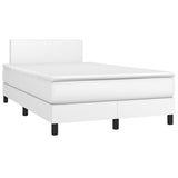 vidaXL Sommier à lattes de lit et matelas et LED Blanc 120x200 cm