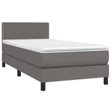 vidaXL Sommier à lattes de lit avec matelas et LED Gris 100x200 cm