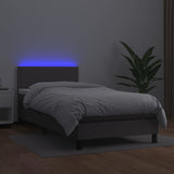 vidaXL Sommier à lattes de lit avec matelas et LED Gris 100x200 cm
