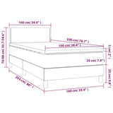 vidaXL Sommier à lattes de lit avec matelas et LED Gris 100x200 cm