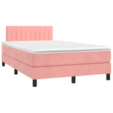 vidaXL Sommier à lattes de lit avec matelas et LED Rose 120x200cm