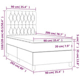 vidaXL Sommier à lattes de lit et matelas et LED Crème 90x200 cm Tissu