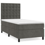 vidaXL Sommier à lattes de lit matelas et LED Gris foncé 100x200 cm