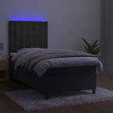 vidaXL Sommier à lattes de lit matelas et LED Gris foncé 100x200 cm