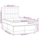 vidaXL Sommier à lattes de lit matelas et LED Noir 120x200 cm Velours
