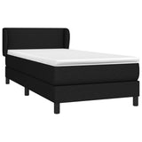 vidaXL Sommier à lattes de lit avec matelas Noir 90x190 cm Tissu