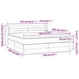 vidaXL Sommier à lattes de lit avec matelas Gris foncé 160x200cm Tissu
