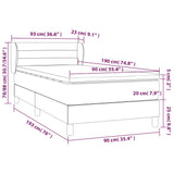 vidaXL Sommier à lattes de lit avec matelas Noir 90x190 cm Tissu