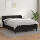 vidaXL Sommier à lattes de lit avec matelas Noir 140x190 cm Similicuir