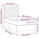 vidaXL Sommier à lattes de lit avec matelas Crème 90x200 cm Tissu