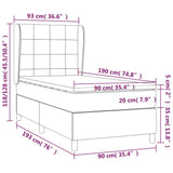 vidaXL Sommier à lattes de lit et matelas Gris clair 90x190 cm Velours