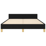 vidaXL Cadre de lit avec tête de lit Noir 140x190 cm Tissu