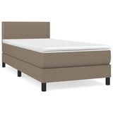 vidaXL Sommier à lattes de lit avec matelas Taupe 90x190 cm Tissu