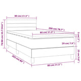 vidaXL Sommier à lattes de lit avec matelas Taupe 80x200 cm Tissu