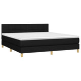 vidaXL Sommier à lattes de lit avec matelas Noir 160x200 cm Tissu