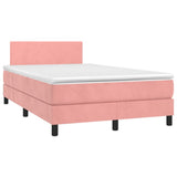 vidaXL Sommier à lattes de lit avec matelas Rose 120x200 cm Velours