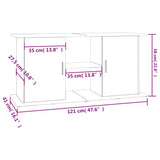 vidaXL Support pour aquarium gris béton 121x41x58 cm bois d'ingénierie