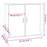 vidaXL Support pour aquarium gris béton 81x36x73 cm bois d'ingénierie