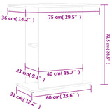 vidaXL Support d'aquarium chêne fumé 75x36x72,5 cm bois d'ingénierie