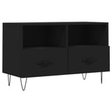 vidaXL Meuble TV Noir 80x36x50 cm Bois d'ingénierie