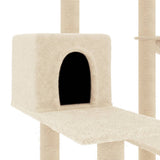 vidaXL Arbre à chat avec griffoirs en sisal crème 82,5 cm