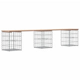 vidaXL Banc de jardin design de gabion 203x31x42 cm bois massif de pin