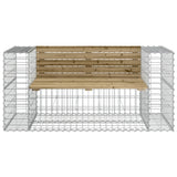 vidaXL Banc de jardin design gabion 143x71x65,5cm bois de pin imprégné