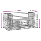 vidaXL Banc de jardin design gabion 143x71x65,5cm bois de pin imprégné