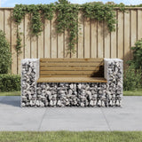 vidaXL Banc de jardin design gabion 143x71x65,5cm bois de pin imprégné