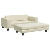 vidaXL Canapé avec repose-pied pour enfants crème 100x50x30 cm