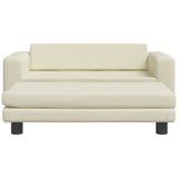 vidaXL Canapé avec repose-pied pour enfants crème 100x50x30 cm