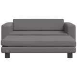 vidaXL Canapé avec repose-pied pour enfants gis 100x50x30cm similicuir