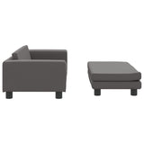vidaXL Canapé avec repose-pied pour enfants gis 100x50x30cm similicuir