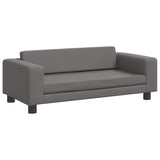 vidaXL Canapé avec repose-pied pour enfants gis 100x50x30cm similicuir