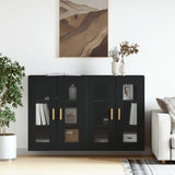 vidaXL Armoires murales 2 pcs noir bois d'ingénierie