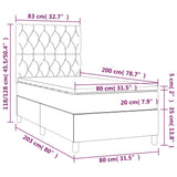 vidaXL Sommier à lattes de lit avec matelas Taupe 80x200 cm Tissu