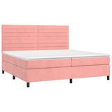 vidaXL Sommier à lattes de lit avec matelas Rose 200x200 cm Velours
