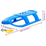 vidaXL Traîneau avec siège et volant Bleu 102,5x40x23 cm Polypropylène