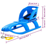 vidaXL Traîneau avec siège et volant Bleu 102,5x40x23 cm Polypropylène