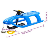 vidaXL Traîneau avec siège et volant Bleu 102,5x40x23 cm Polypropylène
