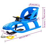 vidaXL Traîneau avec siège et volant Bleu 102,5x40x23 cm Polypropylène