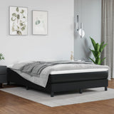 vidaXL Sommier à lattes de lit avec matelas Noir 140x190 cm Similicuir