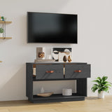 vidaXL Meuble TV Noir 90x40x60 cm Bois de pin massif